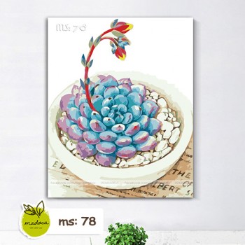 Tranh t&ocirc; m&agrave;u hoa đ&aacute; xanh T78