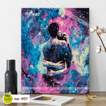 Tranh t&ocirc; m&agrave;u t&igrave;nh y&ecirc;u trong đ&ecirc;m đầy sao