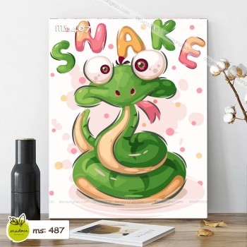 Tranh t&ocirc; m&agrave;u theo số rắn con T487