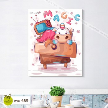 Tranh t&ocirc; m&agrave;u theo số b&ograve; con T489