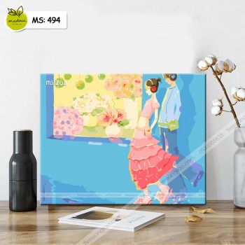 Tranh t&ocirc; m&agrave;u theo số giai điệu y&ecirc;u thương T494
