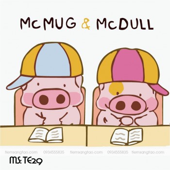 tranh t&ocirc; m&agrave;u theo số hai ch&uacute; lợn con TE29