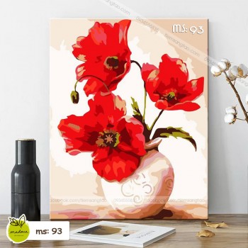 Tranh t&ocirc; m&agrave;u Hoa anh t&uacute;c đỏ