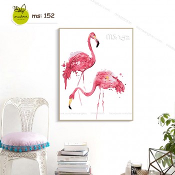 Tranh t&ocirc; m&agrave;u Đ&ocirc;i hồng hạc