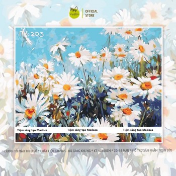 Tranh t&ocirc; m&agrave;u hoa c&uacute;c T203