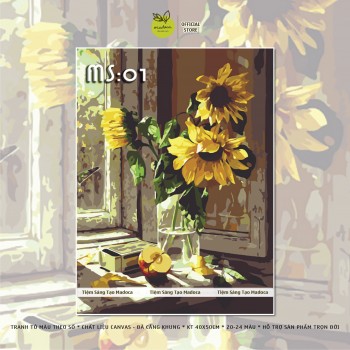 Tranh vẽ hướng dương đơn T01