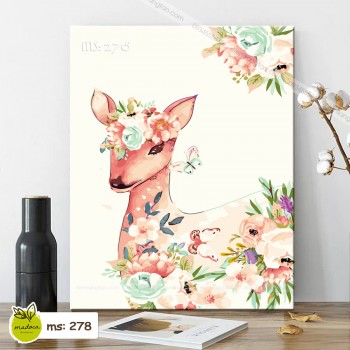 Tranh t&ocirc; m&agrave;u nai hoa T278