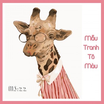 Tranh t&ocirc; m&agrave;u 50x65 hươu đeo k&iacute;nh