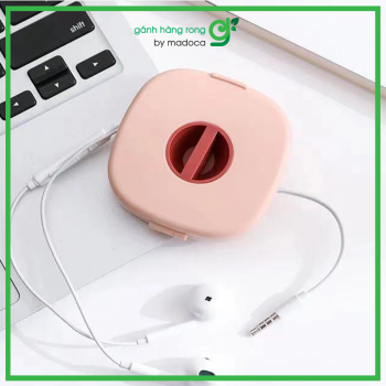 Hộp đựng d&acirc;y c&aacute;p sạc hồng