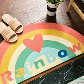 Thảm trải s&agrave;n b&aacute;n tr&ograve;n rainbow