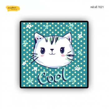 Tranh t&ocirc; m&agrave;u m&egrave;o cool te21