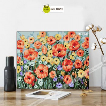 Tranh t&ocirc; m&agrave;u Biển hoa sắc m&agrave;u T1020