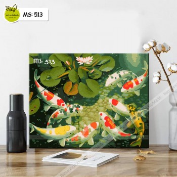 Tranh t&ocirc; m&agrave;u c&aacute; ch&eacute;p nhiều m&agrave;u T513
