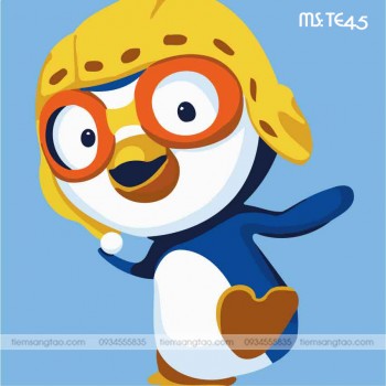 tranh t&ocirc; m&agrave;u theo số chim cảnh cụt phi&ecirc;u lưu TE45