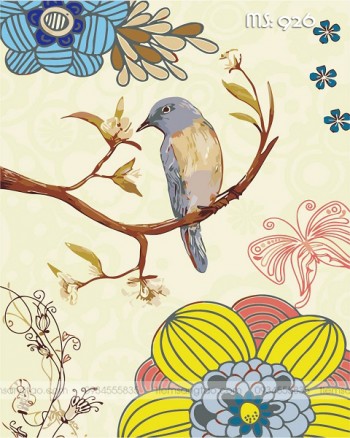 Tranh t&ocirc; m&agrave;u chim vintage 926