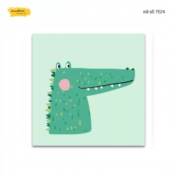 Tranh t&ocirc; m&agrave;u c&aacute; sấu xanh te24