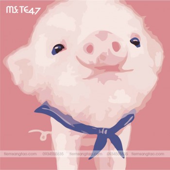 tranh t&ocirc; m&agrave;u theo số ch&uacute; lợn con TE47
