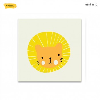 Tranh t&ocirc; m&agrave;u sư tử boho te10