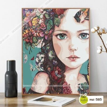 Tranh tô màu Cô gái của các loài hoa T585