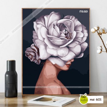 Tranh t&ocirc; m&agrave;u C&ocirc; g&aacute;i hoa ki&ecirc;u k&igrave; T601