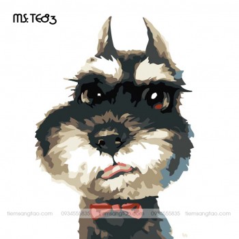 tranh t&ocirc; m&agrave;u theo số c&uacute;n con l&ocirc;ng x&ugrave; TE83