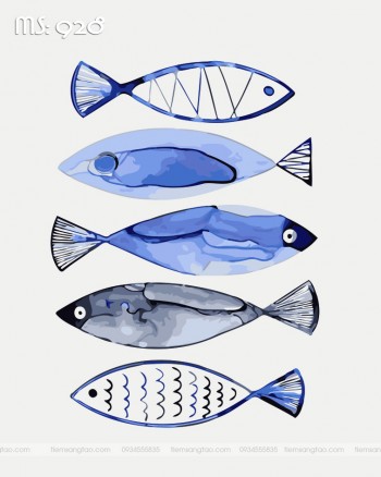 Tranh t&ocirc; m&agrave;u đ&agrave;n c&aacute; 928