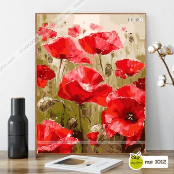 Tranh t&ocirc; m&agrave;u Đ&oacute;a hoa anh t&uacute;c T1012