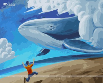 Tranh t&ocirc; m&agrave;u giấc mơ đại dương 333