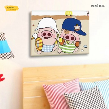 Tranh t&ocirc; m&agrave;u ỉn con te16