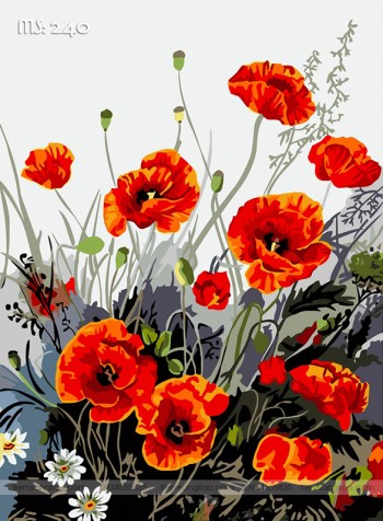 Tranh t&ocirc; m&agrave;u hoa di&ecirc;n vĩ T240