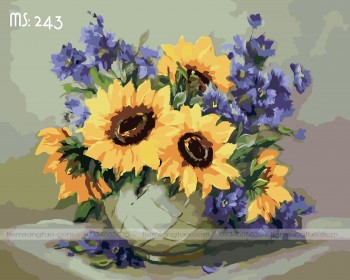 Tranh t&ocirc; m&agrave;u hoa hướng dương 243