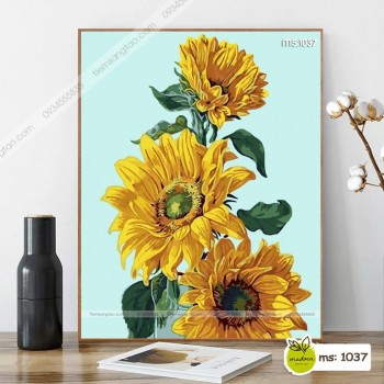 Tranh t&ocirc; m&agrave;u Hướng dương ngược nắng T1037