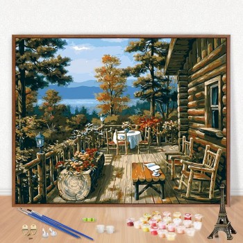 Tranh t&ocirc; m&agrave;u 50x65 nh&agrave; gỗ