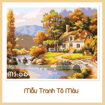 Tranh t&ocirc; m&agrave;u 50x65 nh&agrave; thu
