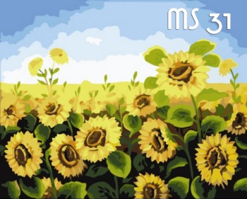 Tranh t&ocirc; m&agrave;u 50x65 vườn hướng dương