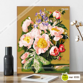 Tranh t&ocirc; m&agrave;u Lẵng hoa rực rỡ T1031