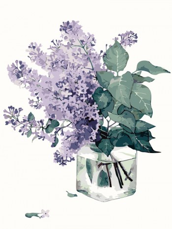 Tranh t&ocirc; m&agrave;u hoa t&iacute;m 932