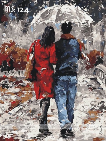 Tranh t&ocirc; m&agrave;u B&ecirc;n nhau trong mưa 124