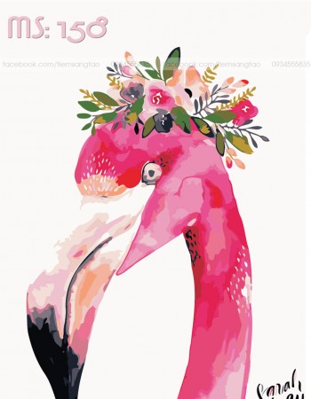 Tranh hồng hạc đội hoa