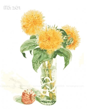 Tranh t&ocirc; m&agrave;u hoa bồ c&ocirc;ng anh 261