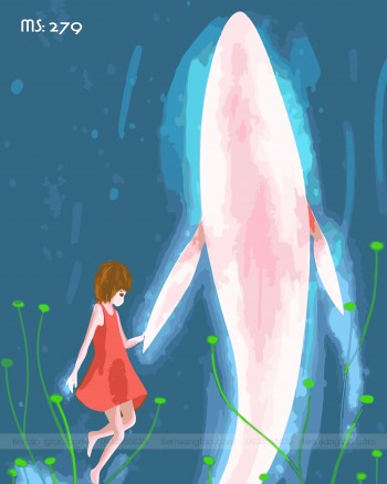 Tranh t&ocirc; m&agrave;u người bạn từ biển khơi 279