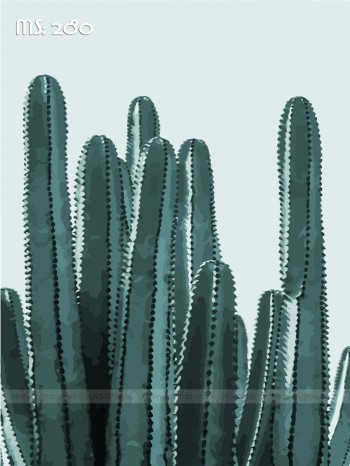 Tranh t&ocirc; m&agrave;u xương rồng 280