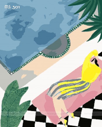 Tranh t&ocirc; m&agrave;u ng&agrave;y lười biếng T301