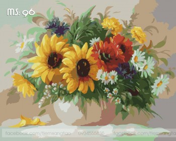 Tranh t&ocirc; m&agrave;u Hướng dương đua sắc