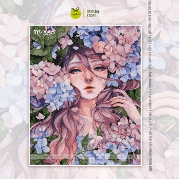 Tranh t&ocirc; m&agrave;u n&agrave;ng thơ cẩm t&uacute; cầu T350