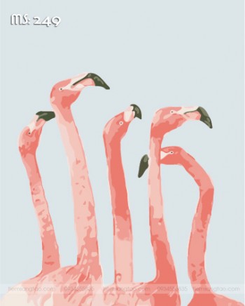 Tranh t&ocirc; m&agrave;u những ch&uacute; hạc xinh 249