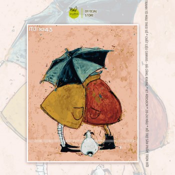 Tranh t&ocirc; m&agrave;u theo số B&ecirc;n nhau trọn đời dưới &ocirc; T1043