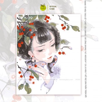 Tranh t&ocirc; m&agrave;u theo số C&ocirc; g&aacute;i Trung Hoa diễm lệ T1039